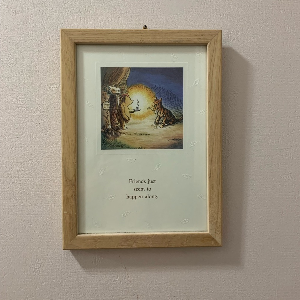 Vintage Classic Disney’s Winnie The Pooh Decorative framed art.